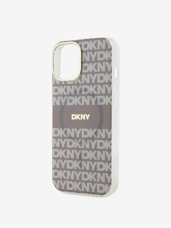 DKNY PC/TPU Repeat Pattern Tonal Stripe Magsafe Zadní Kryt pro iPhone 15 Beige DKNY