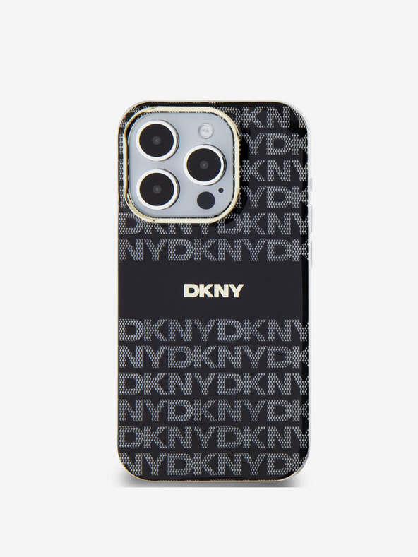DKNY PC/TPU Repeat Pattern Tonal Stripe Magsafe Zadní Kryt pro iPhone 14 Pro Black DKNY