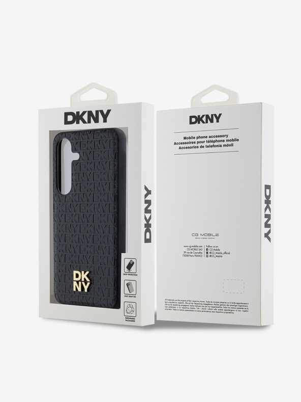 DKNY DKNY PU Leather Repeat Pattern Stack Logo Magsafe Zadní Kryt pro Samsung Galaxy S24+ Black