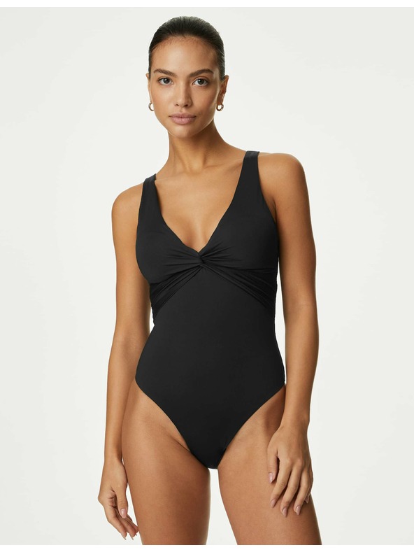 Marks & Spencer Dekoltové plavky formující bříško Marks & Spencer černá