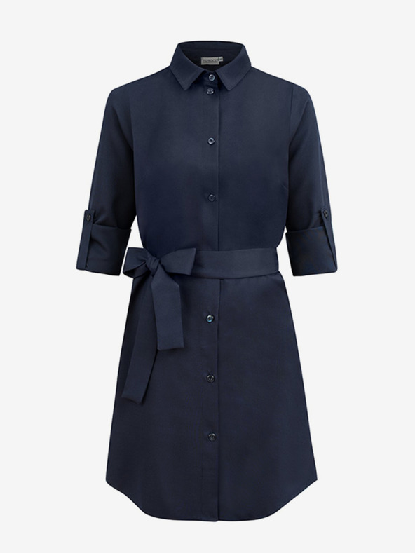 numoco Košilové šaty s knoflíky - tmavě modrá Numoco