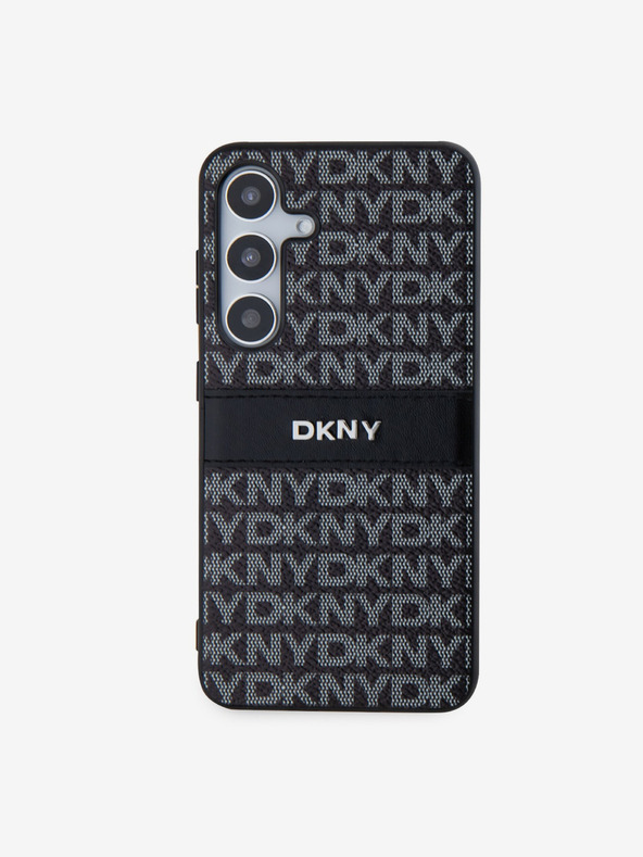 DKNY PC/TPU Repeat Pattern Tonal Stripe Zadní Kryt pro Samsung S24 Black DKNY