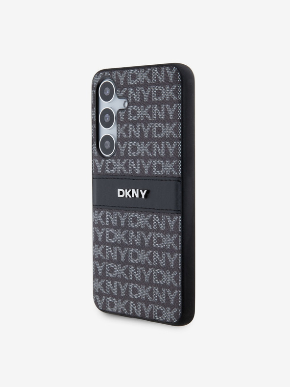 DKNY PC/TPU Repeat Pattern Tonal Stripe Zadní Kryt pro Samsung S24 Black DKNY