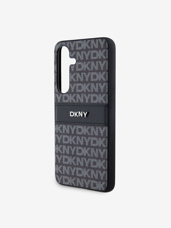 DKNY PC/TPU Repeat Pattern Tonal Stripe Zadní Kryt pro Samsung S24 Black DKNY