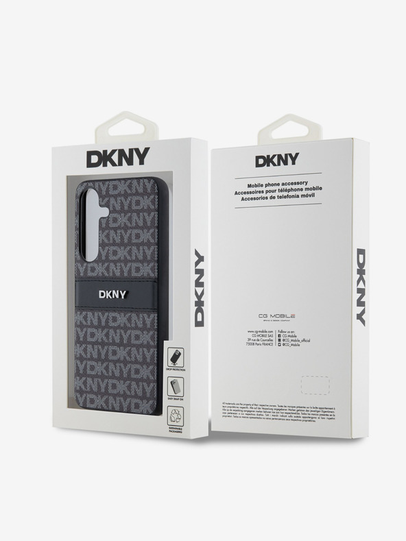 DKNY PC/TPU Repeat Pattern Tonal Stripe Zadní Kryt pro Samsung S24 Black DKNY