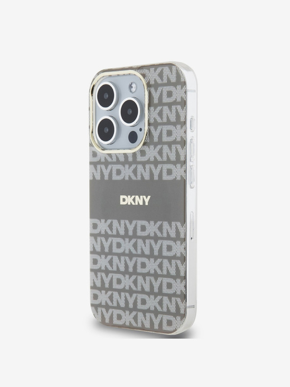 DKNY PC/TPU Repeat Pattern Tonal Stripe Magsafe Zadní Kryt pro iPhone 13 Pro Beige DKNY