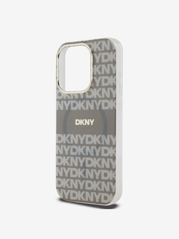 DKNY PC/TPU Repeat Pattern Tonal Stripe Magsafe Zadní Kryt pro iPhone 13 Pro Beige DKNY