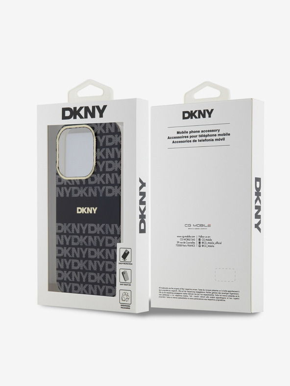 DKNY PC/TPU Repeat Pattern Tonal Stripe Magsafe Zadní Kryt pro iPhone 14 Pro Max Black DKNY