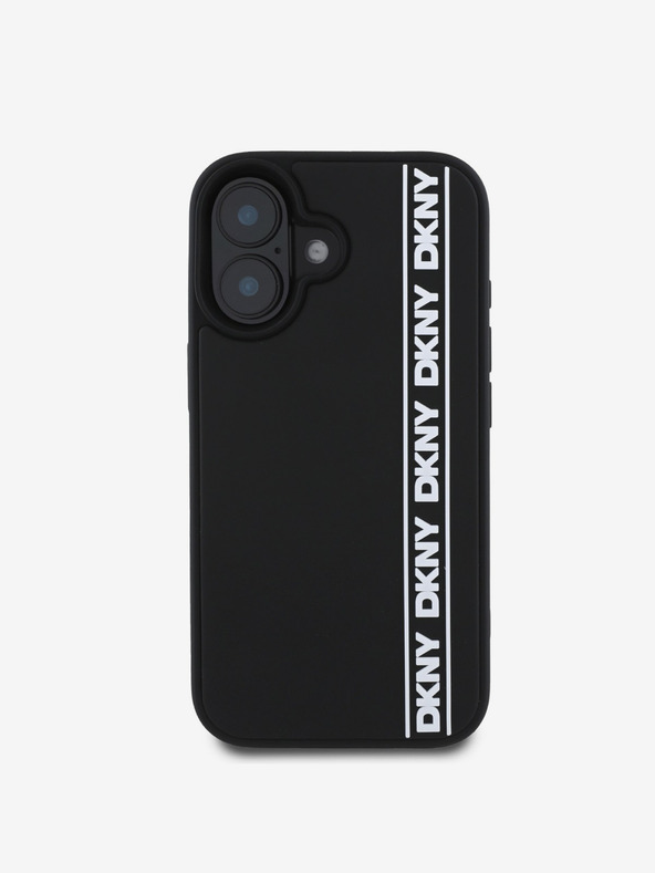 DKNY DKNY 3D Rubber Repeat Logo Line Zadní Kryt pro iPhone 16 Black