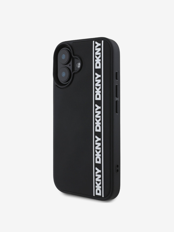 DKNY DKNY 3D Rubber Repeat Logo Line Zadní Kryt pro iPhone 16 Black