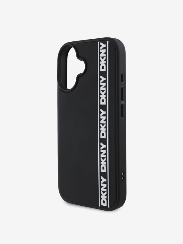 DKNY DKNY 3D Rubber Repeat Logo Line Zadní Kryt pro iPhone 16 Black