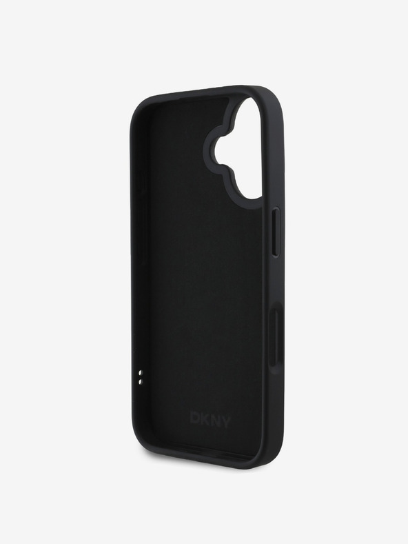 DKNY DKNY 3D Rubber Repeat Logo Line Zadní Kryt pro iPhone 16 Black