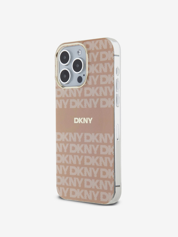DKNY PC/TPU Repeat Pattern Tonal Stripe Magsafe Zadní Kryt pro iPhone 15 Pro Max Pink DKNY