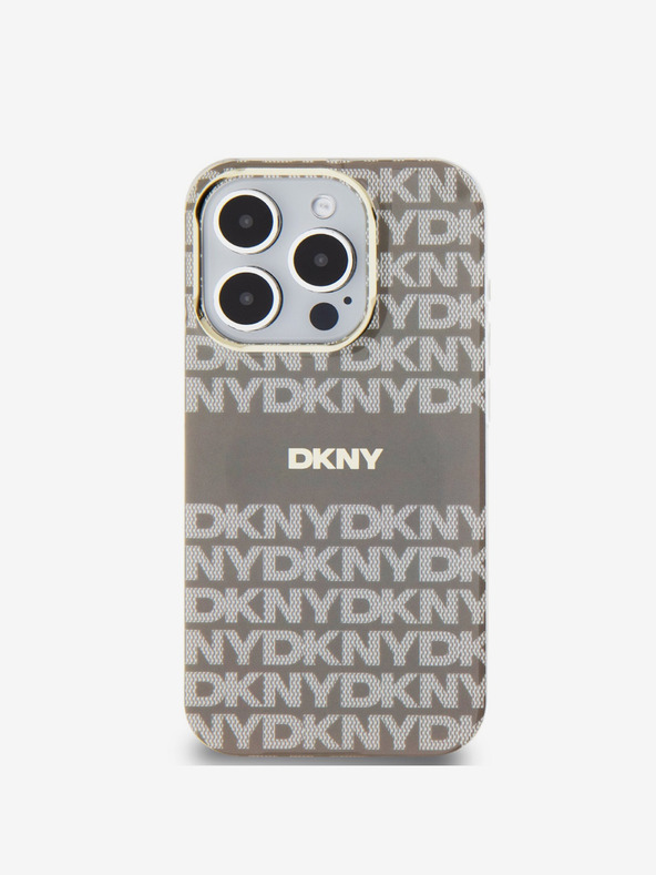 DKNY PC/TPU Repeat Pattern Tonal Stripe Magsafe Zadní Kryt pro iPhone 13 Pro Max Beige DKNY