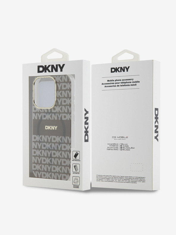 DKNY PC/TPU Repeat Pattern Tonal Stripe Magsafe Zadní Kryt pro iPhone 13 Pro Max Beige DKNY