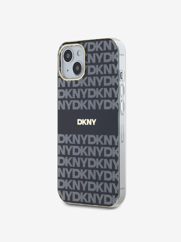 DKNY PC/TPU Repeat Pattern Tonal Stripe Magsafe Zadní Kryt pro iPhone 15 Black DKNY