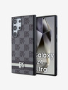 DKNY DKNY PU Leather Checkered Pattern and Stripe Zadní Kryt pro Samsung Galaxy S24 Ultra Black