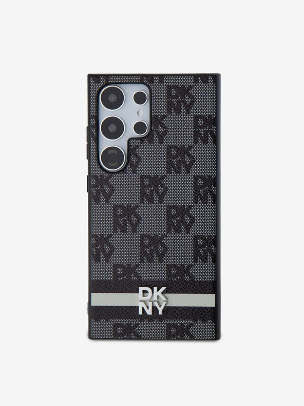 DKNY DKNY PU Leather Checkered Pattern and Stripe Zadní Kryt pro Samsung Galaxy S24 Ultra Black