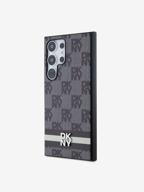 DKNY DKNY PU Leather Checkered Pattern and Stripe Zadní Kryt pro Samsung Galaxy S24 Ultra Black