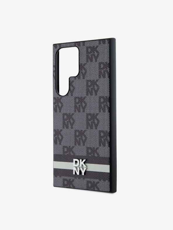 DKNY DKNY PU Leather Checkered Pattern and Stripe Zadní Kryt pro Samsung Galaxy S24 Ultra Black