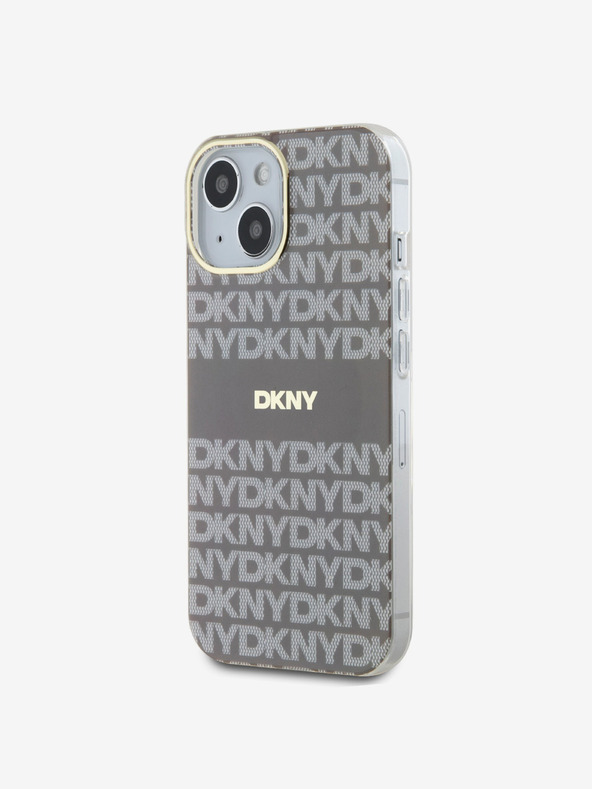 DKNY PC/TPU Repeat Pattern Tonal Stripe Magsafe Zadní Kryt pro iPhone 14 Beige DKNY