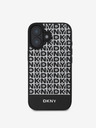 DKNY DKNY PU Leather Repeat Pattern Bottom Stripe MagSafe Zadní Kryt pro iPhone 16 Plus Black