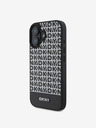 DKNY DKNY PU Leather Repeat Pattern Bottom Stripe MagSafe Zadní Kryt pro iPhone 16 Plus Black