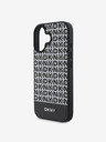 DKNY DKNY PU Leather Repeat Pattern Bottom Stripe MagSafe Zadní Kryt pro iPhone 16 Plus Black