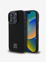 DKNY DKNY PU Leather Stack Logo Magsafe Zadní Kryt pro iPhone 16 Pro Max Black