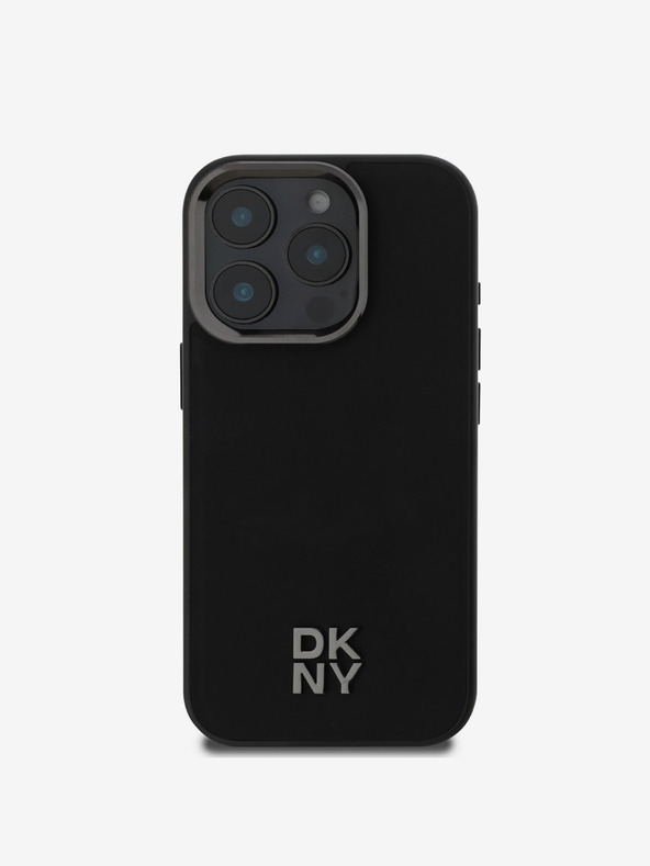 DKNY DKNY PU Leather Stack Logo Magsafe Zadní Kryt pro iPhone 16 Pro Max Black
