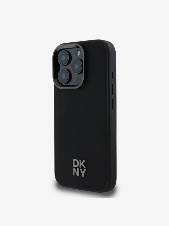 DKNY DKNY PU Leather Stack Logo Magsafe Zadní Kryt pro iPhone 16 Pro Max Black