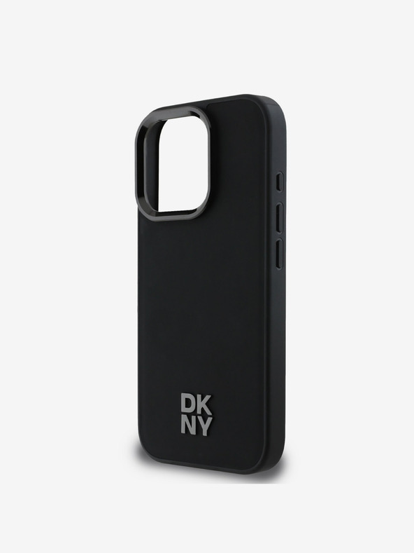 DKNY DKNY PU Leather Stack Logo Magsafe Zadní Kryt pro iPhone 16 Pro Max Black