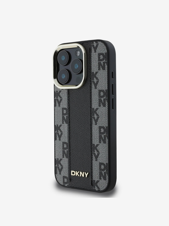 DKNY DKNY PU Leather Checkered Pattern Magsafe Zadní Kryt pro iPhone 16 Pro Max Black
