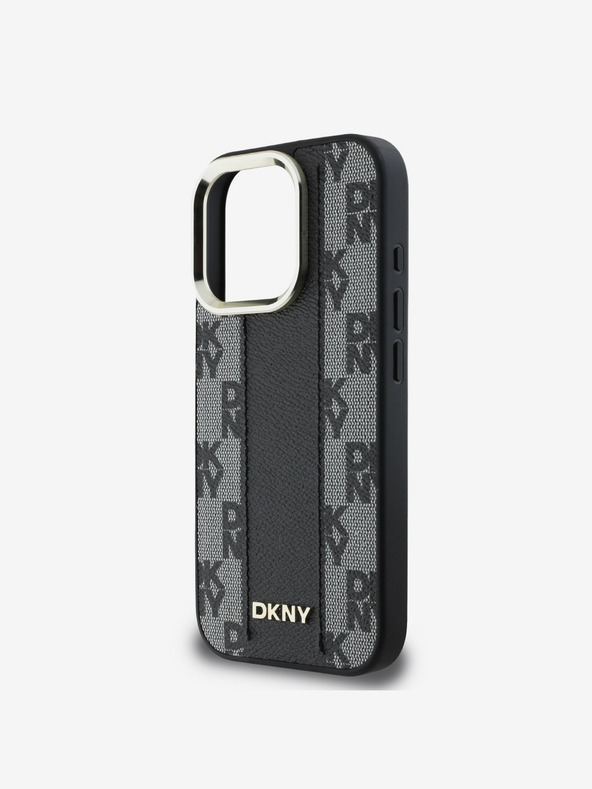 DKNY DKNY PU Leather Checkered Pattern Magsafe Zadní Kryt pro iPhone 16 Pro Max Black