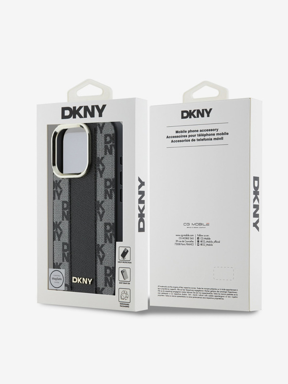 DKNY DKNY PU Leather Checkered Pattern Magsafe Zadní Kryt pro iPhone 16 Pro Max Black