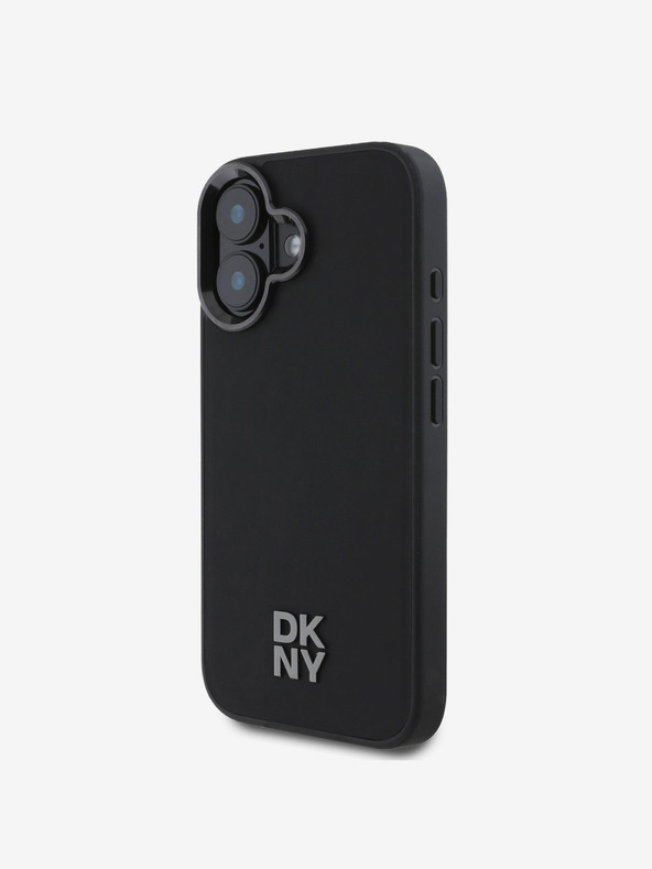 DKNY DKNY PU Leather Stack Logo Magsafe Zadní Kryt pro iPhone 16 Black