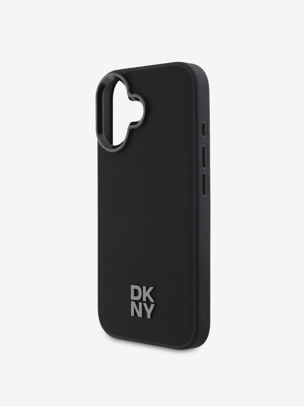 DKNY DKNY PU Leather Stack Logo Magsafe Zadní Kryt pro iPhone 16 Black