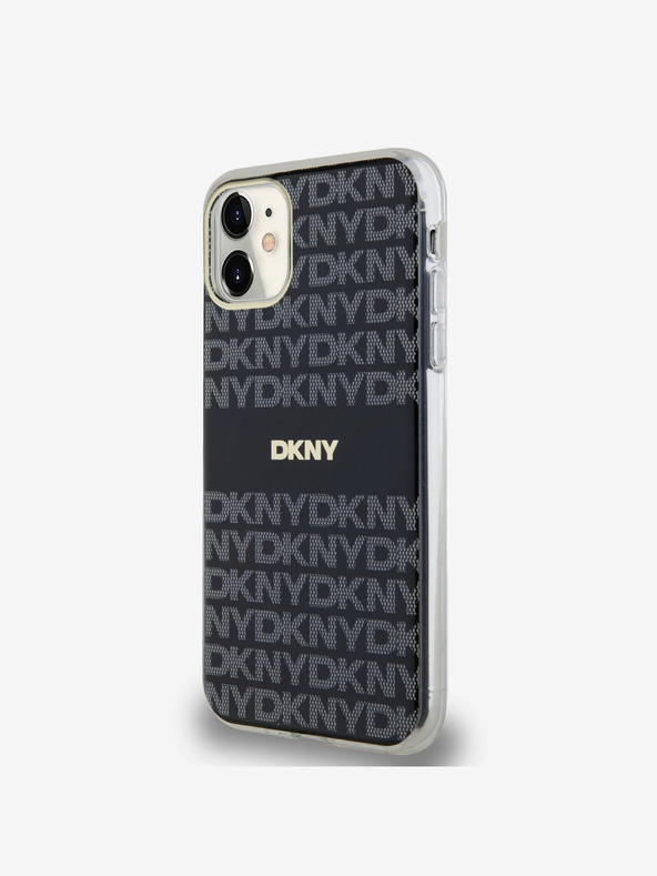 DKNY PC/TPU Repeat Pattern Tonal Stripe Magsafe Zadní Kryt pro iPhone 11 Black DKNY
