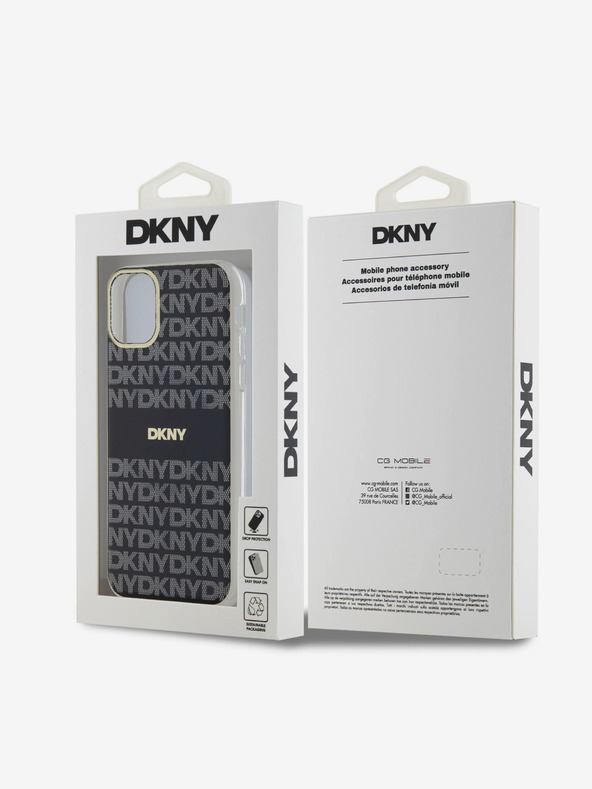 DKNY PC/TPU Repeat Pattern Tonal Stripe Magsafe Zadní Kryt pro iPhone 11 Black DKNY