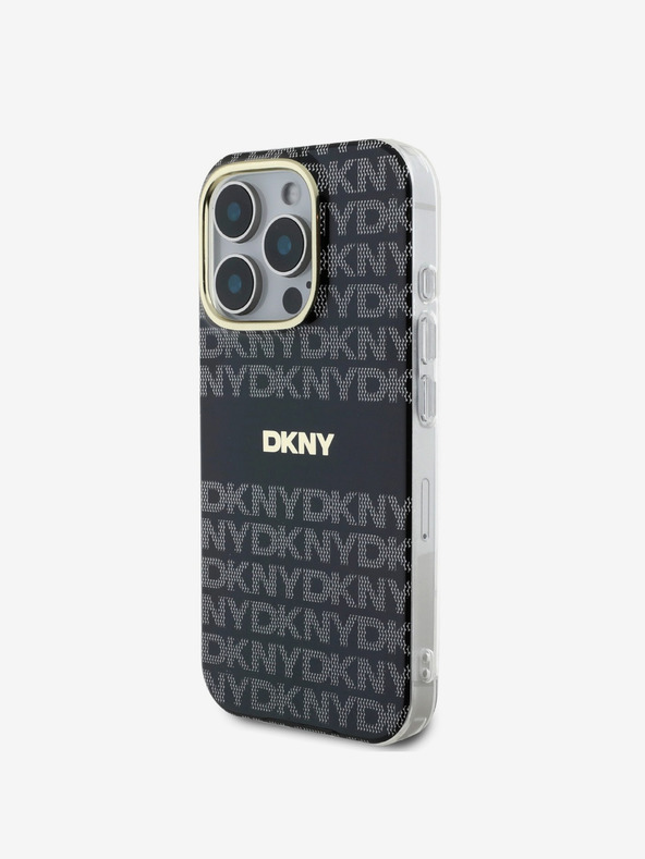 DKNY DKNY PC/TPU Repeat Pattern Tonal Stripe Magsafe Zadní Kryt pro iPhone 16 Pro Max Black