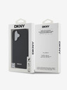 DKNY DKNY PU Leather Silver Metal Logo Magsafe Zadní Kryt pro iPhone 16 Black