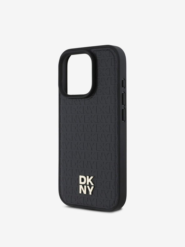 DKNY DKNY PU Leather Repeat Pattern Stack Logo MagSafe Zadní Kryt pro iPhone 16 Pro Max Black