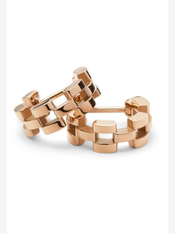 Daniel Wellington Dámské růžovozlaté ocelové náušnice Daniel Wellington 3-Link