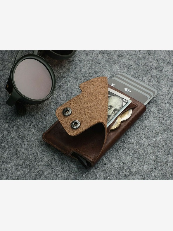 Pularys Pularys pánská kožená peněženka Funky hnědá