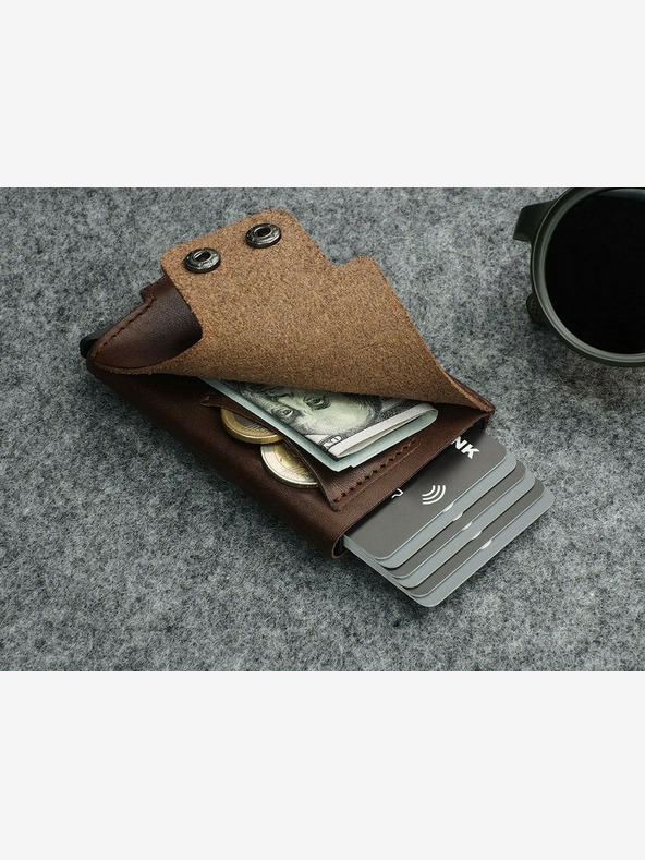 Pularys Pularys pánská kožená peněženka Funky hnědá