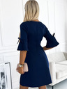numoco Trapézové šaty s mašlí - tmavě modrá Numoco NEVA