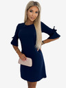 numoco Trapézové šaty s mašlí - tmavě modrá Numoco NEVA