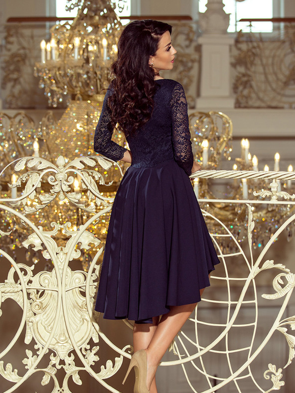 numoco Exkluzivní šaty s krajkou - tmavě modré Numoco NICOLLE