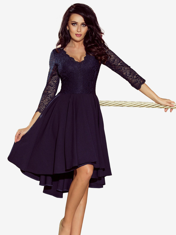 numoco Exkluzivní šaty s krajkou - tmavě modré Numoco NICOLLE