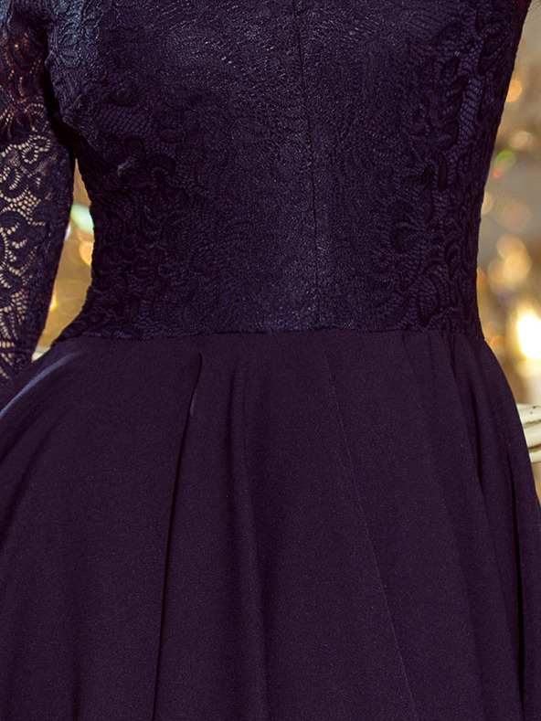 numoco Exkluzivní šaty s krajkou - tmavě modré Numoco NICOLLE